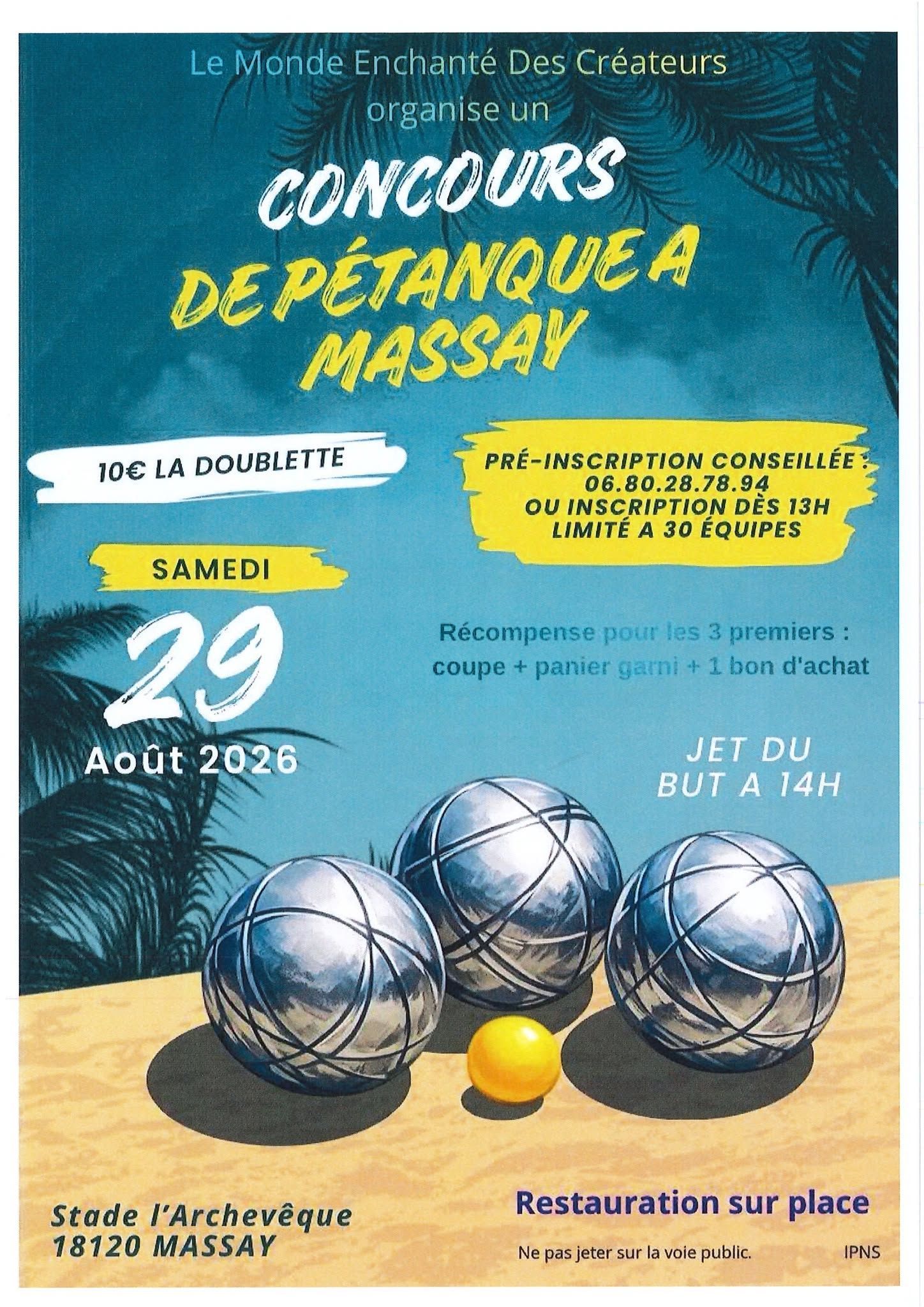Concours de pétanque à Massay